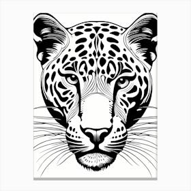 Jaguar Lino Black And White, 1121 Canvas Print