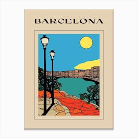 Minimal Design Style Of Barcelona, Spain 3 Poster Canvas Print