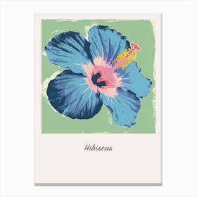 Hibiscus 3 Square Flower Illustration Poster Canvas Print