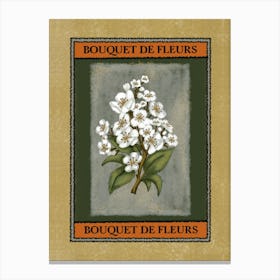 White Florals Poster Canvas Print