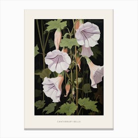 Flower Illustration Canterbury Bells 1 Poster Canvas Print