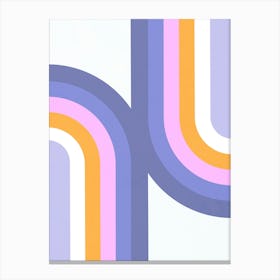 Minimal Abstract Geometric Double Rainbow Very Pery Blue Pink Canvas Print
