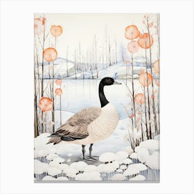 Winter Bird Painting Canada Goose 1 Canvas Print