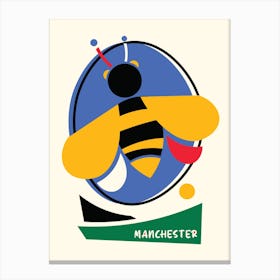 Manchester Abstract Travel Poster Canvas Print
