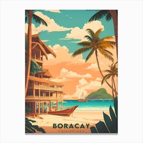 Boracay Philippines Retro Travel Canvas Print