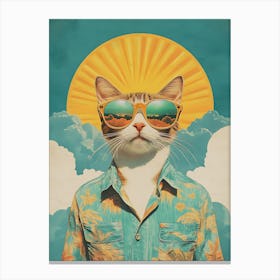 Vintage Retro Poster Cool Cat 4 Canvas Print