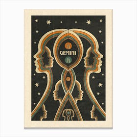Gemini Zodiac Star Sign Canvas Print