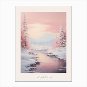 Dreamy Winter Painting Poster Lapland Finland 3 Canvas Print