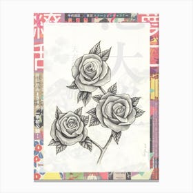 Roses Collage Canvas Print