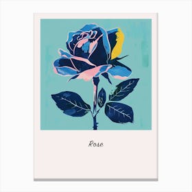 Rose 1 Square Flower Illustration Poster Canvas Print