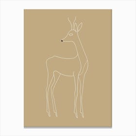 Deer - Boho, Line Art 19 Canvas Print