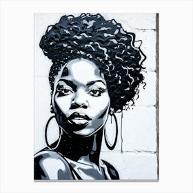 Graffiti Mural Of Beautiful Black Woman 99 Canvas Print