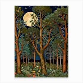 William Morris Moonlight In The Forest 53 Canvas Print