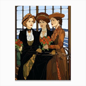 Titanic Ladies Pop Art Style 1 Canvas Print