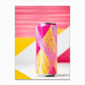 Illustration Of A Soft Drink Can With An Abstract Design Featuring A Creatively Folded Paper Cover Canvas Print