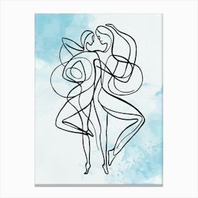 Two Women Dancing Canvas Print