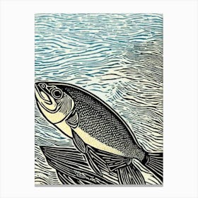 Hake Linocut Canvas Print