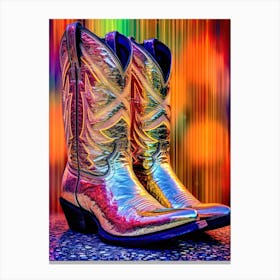 Disco Fever Rainbow Cowboy Boots 2 Canvas Print