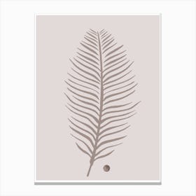 Taupe Palm Canvas Print