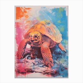 Sea Turtle Screen Print Inspired 3 Canvas Print