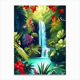 Waterfall In The Jungle 1 Canvas Print