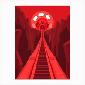 Red Train Track Canvas Print