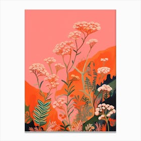 Boho Wildflower Painting Yarrow Achillea 4 Canvas Print