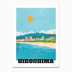 Hiroshima Japan 2 Colourful Travel Poster Canvas Print