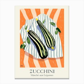 Marche Aux Legumes Zucchini Summer Illustration 2 Canvas Print
