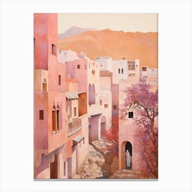 Agadir Morocco Vintage Pink Travel Illustration Canvas Print