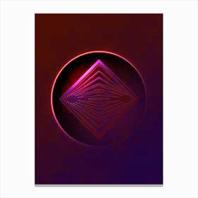 Geometric Neon Glyph on Jewel Tone Triangle Pattern 151 Canvas Print