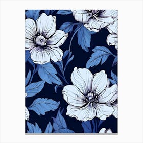 Blue And White Flowers 1 Canvas Print