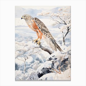 Winter Bird Painting Harrier 2 Canvas Print