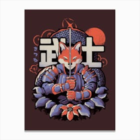 Samurai Fox Escura Canvas Print