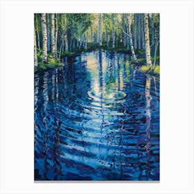 Blue Birch Forest Canvas Print