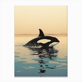 Orca Whale At Dusk Canvas Print