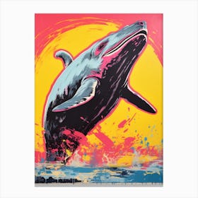 Whale Diving Out Of Water Pop Art 1 Canvas Print