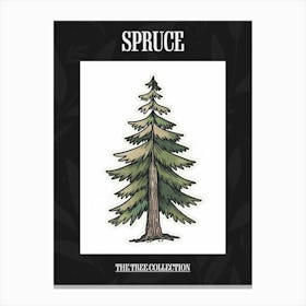 Spruce Tree Pixel Illustration 2 Poster Canvas Print