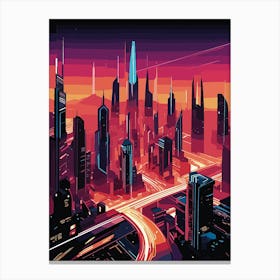 Futuristic Cityscape Canvas Print