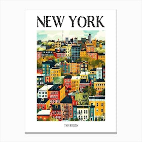 The Bronx New York Colourful Silkscreen Illustration 4 Poster Canvas Print