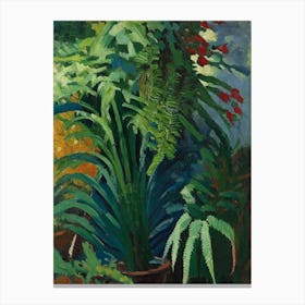 Huperzia Fern Cézanne Style Canvas Print