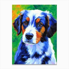 Miniature American Shepherd Fauvist Style dog Canvas Print