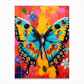 Pop Art Peacock Butterfly 1 Canvas Print