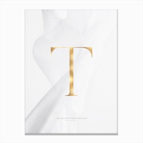 Letter T Gold Canvas Print