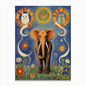 Elephant And Critters Canvas Print