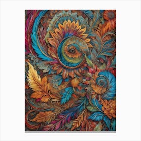 Colorful Floral Painting 2 Canvas Print