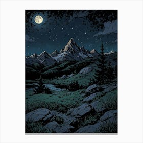 Night In The Mountains 1 Canvas Print