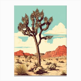  Retro Illustration Of A Joshua Tree By Desert Spring 4 Canvas Print
