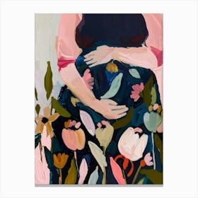 Pregnant Woman With Flowers 1 Canvas Print