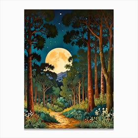 william morris Full Moon In The Forest 2 Canvas Print